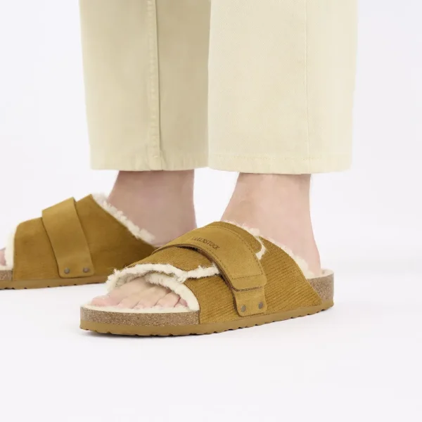 Kyoto Shearling Suede Leather-Shearling Corduroy Cork Brown - Image 7