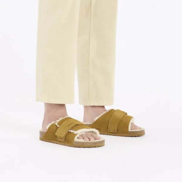 Kyoto Shearling Suede Leather-Shearling Corduroy Cork Brown - Image 8