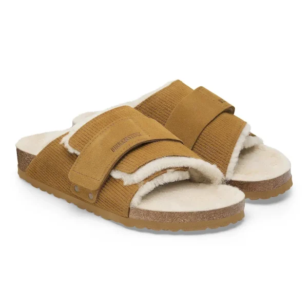 Kyoto Shearling Suede Leather-Shearling Corduroy Cork Brown - Image 4