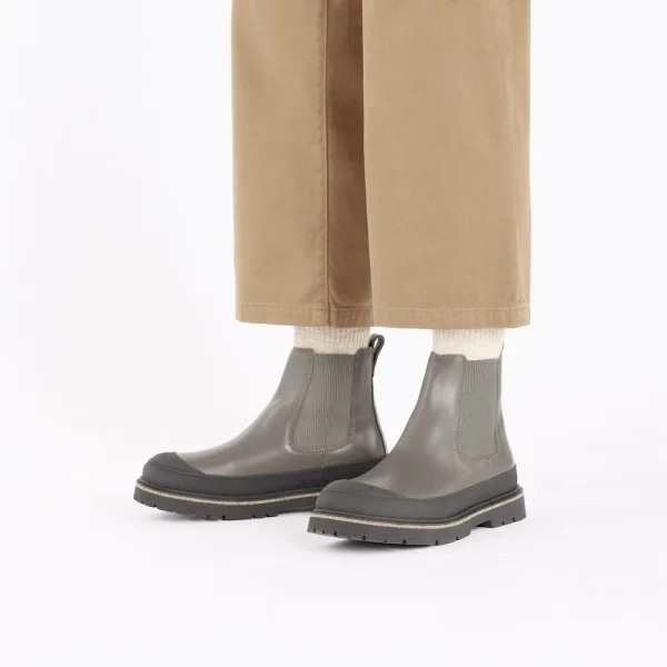 Prescott Slip On Men Oiled Leather Concrete Gray - Image 8