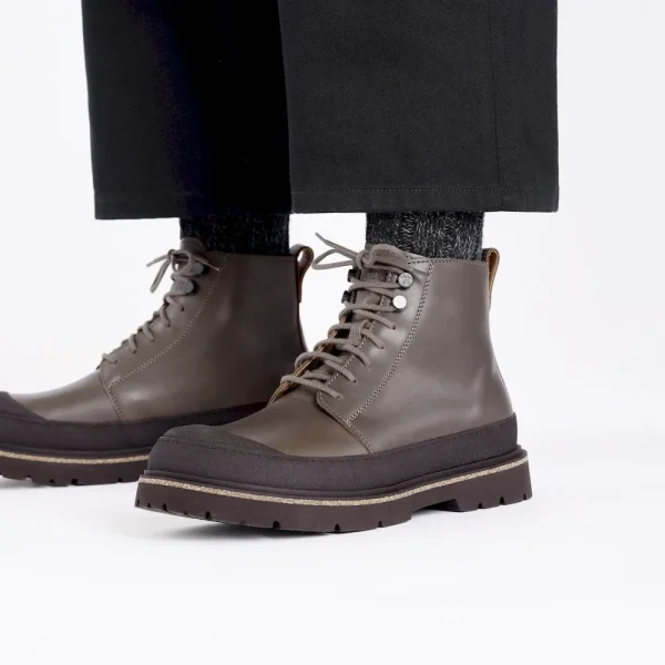 Prescott Lace Men Oiled Leather Concrete Gray - Image 8