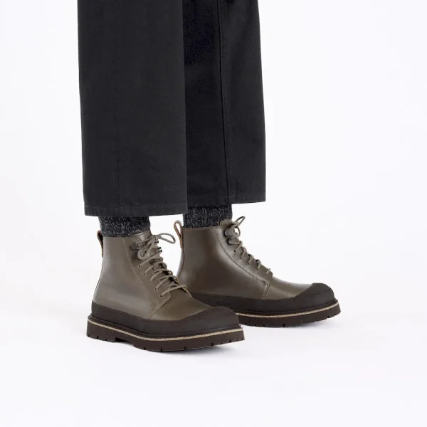 Prescott Lace Men Oiled Leather Concrete Gray - Image 7