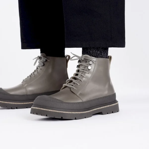 Prescott Lace Men Oiled Leather Concrete Gray - Image 9