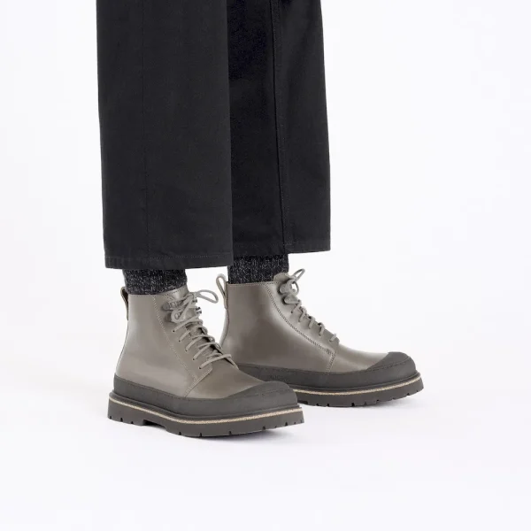 Prescott Lace Men Oiled Leather Concrete Gray - Image 10
