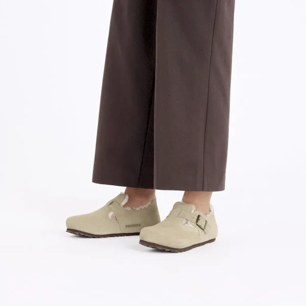 London Shearling Suede Leather Taupe - Image 2