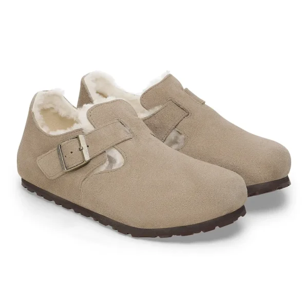 London Shearling Suede Leather Taupe - Image 6