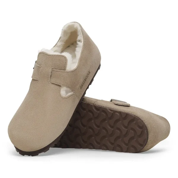 London Shearling Suede Leather Taupe - Image 4