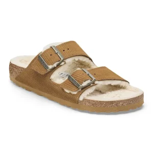 Arizona Shearling Suede Leather-Shearling Corduroy Cork Brown