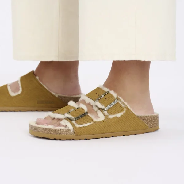 Arizona Shearling Suede Leather-Shearling Corduroy Cork Brown - Image 3