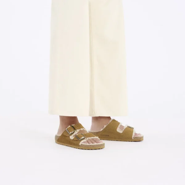 Arizona Shearling Suede Leather-Shearling Corduroy Cork Brown - Image 2