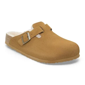 Boston Teddy Shearling Suede Leather-Shearling Corduroy Cork Brown