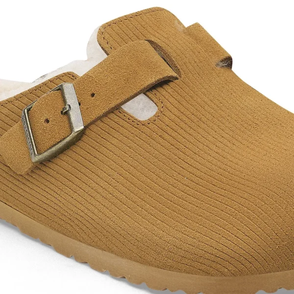 Boston Teddy Shearling Suede Leather-Shearling Corduroy Cork Brown - Image 8