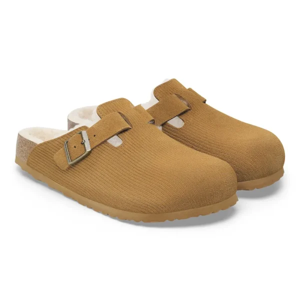 Boston Teddy Shearling Suede Leather-Shearling Corduroy Cork Brown - Image 6