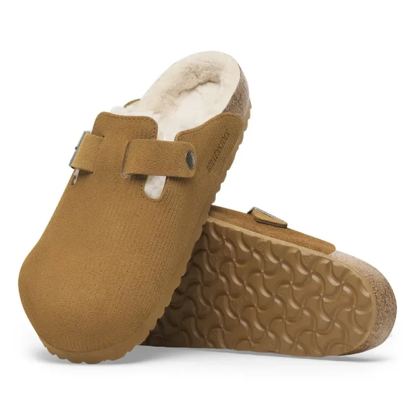 Boston Teddy Shearling Suede Leather-Shearling Corduroy Cork Brown - Image 4