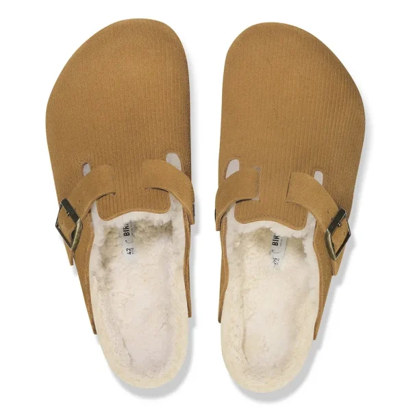Boston Teddy Shearling Suede Leather-Shearling Corduroy Cork Brown - Image 5