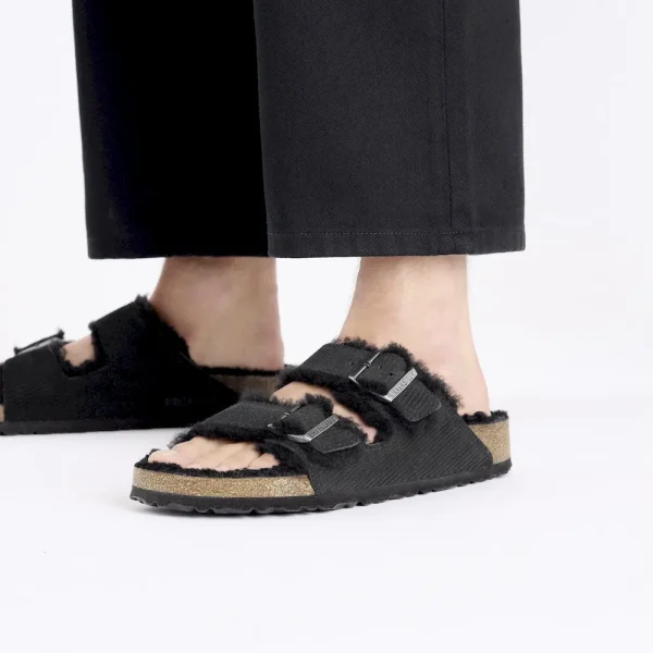 Arizona Shearling Suede Leather-Shearling Corduroy Black - Image 7
