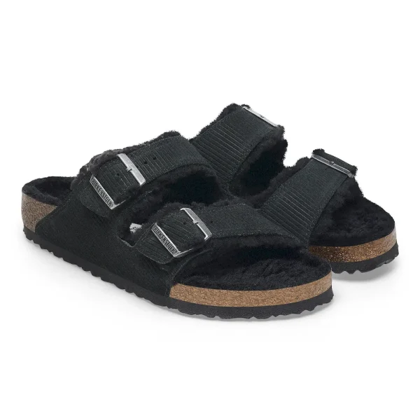 Arizona Shearling Suede Leather-Shearling Corduroy Black - Image 4