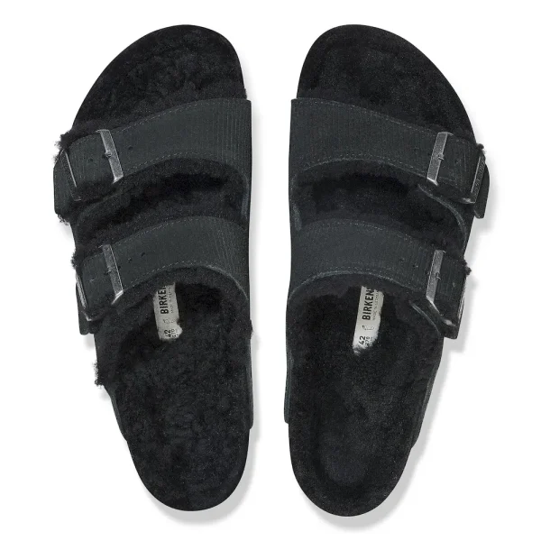 Arizona Shearling Suede Leather-Shearling Corduroy Black - Image 3