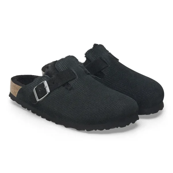 Boston Teddy Shearling Suede Leather-Shearling Corduroy Black - Image 6