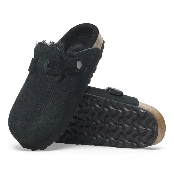 Boston Teddy Shearling Suede Leather-Shearling Corduroy Black - Image 4