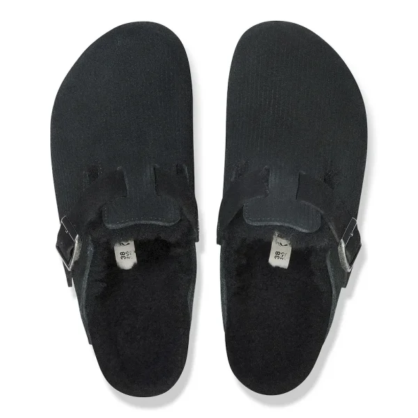 Boston Teddy Shearling Suede Leather-Shearling Corduroy Black - Image 5