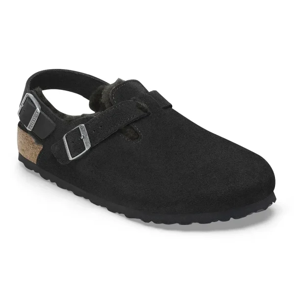 Tokio Shearling Suede Leather-Shearling Black