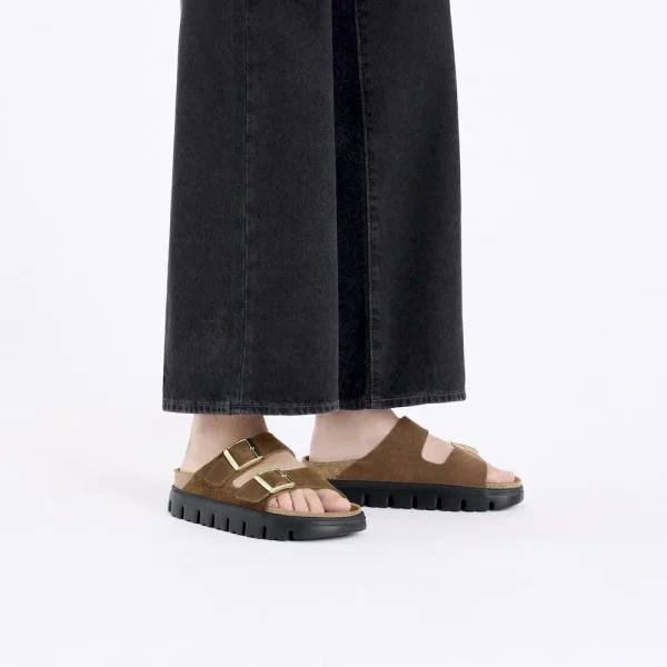 Arizona Chunky Suede Leather Dark Tea/ Black - Image 2