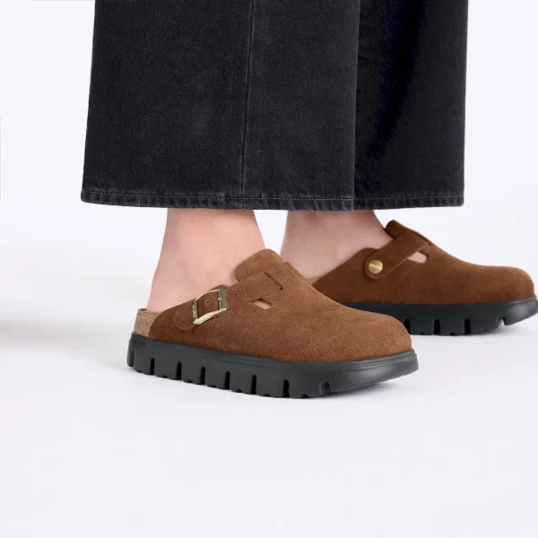 Boston Chunky Suede Leather Dark Tea/ Black - Image 3
