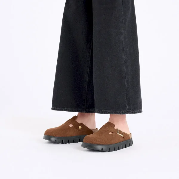 Boston Chunky Suede Leather Dark Tea/ Black - Image 2