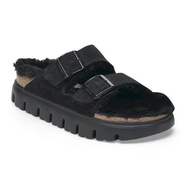 Arizona Chunky Shearling Suede Leather-Shearling Black