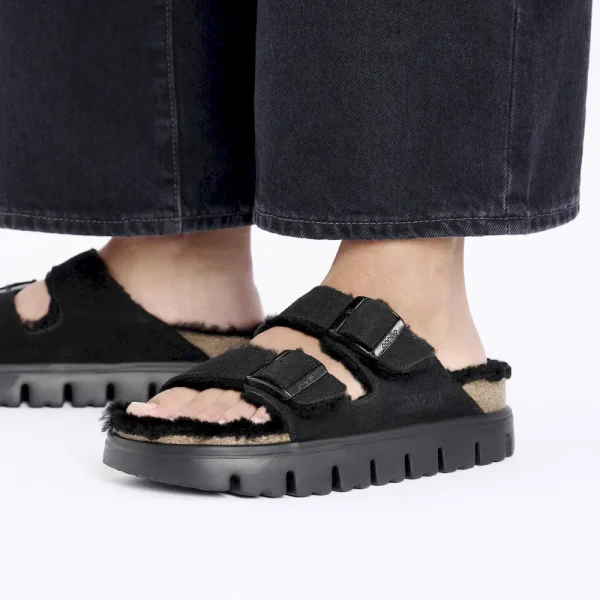 Arizona Chunky Shearling Suede Leather-Shearling Black - Image 3