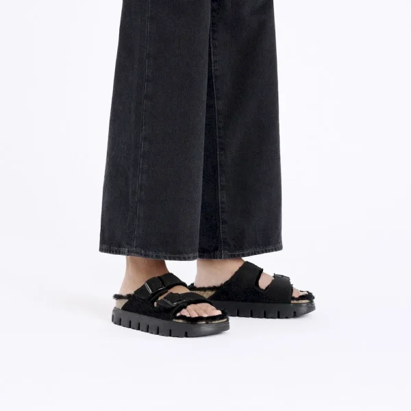 Arizona Chunky Shearling Suede Leather-Shearling Black - Image 2