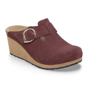 Fanny Ring-Buckle Suede Leather Berry Crush