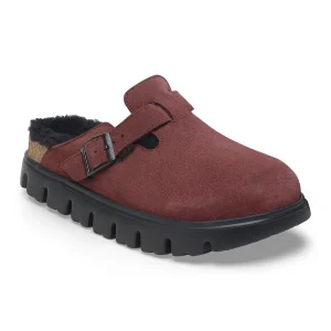 Boston Chunky Shearling Suede Leather-Shearling Berry Crush