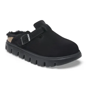 Boston Chunky Shearling Suede Leather-Shearling Black