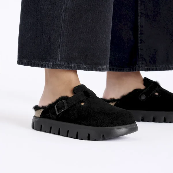 Boston Chunky Shearling Suede Leather-Shearling Black - Image 3