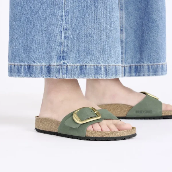 Madrid Big Buckle Nubuck Leather Thyme - Image 3