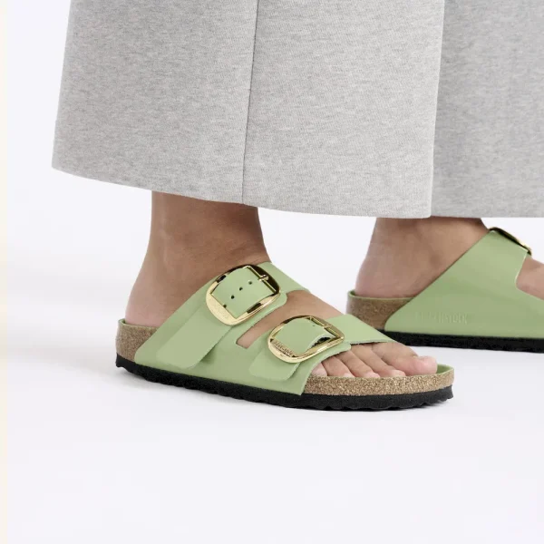 Arizona Big Buckle Natural Leather Patent High-Shine Green Tea - Image 3