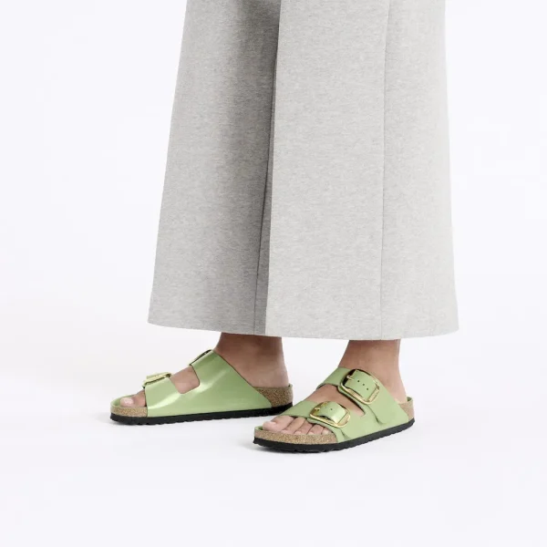 Arizona Big Buckle Natural Leather Patent High-Shine Green Tea - Image 2