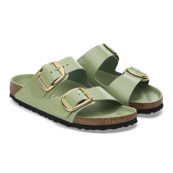 Arizona Big Buckle Natural Leather Patent High-Shine Green Tea - Image 6