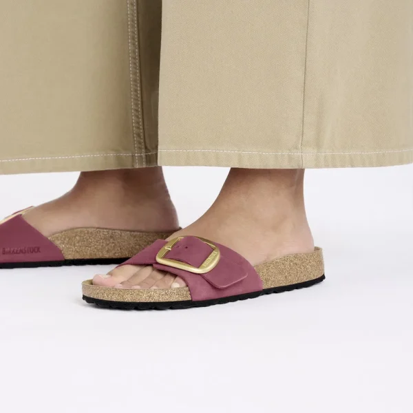 Madrid Big Buckle Nubuck Leather Berry Crush - Image 3