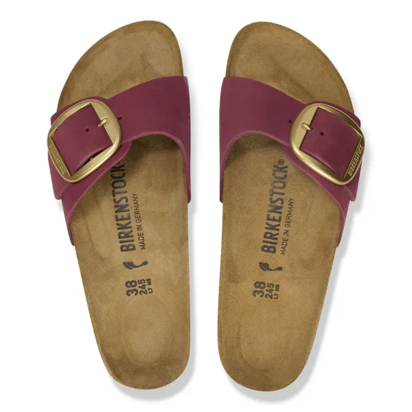 Madrid Big Buckle Nubuck Leather Berry Crush - Image 5