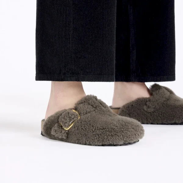 Boston Big Buckle Shearling Concrete Gray - Image 3