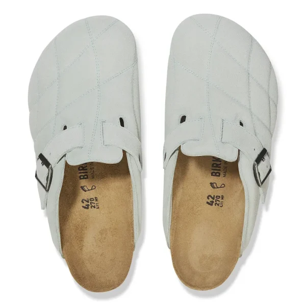 Boston Quilted Suede Leather Aqua - Image 3