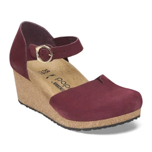 Mary Ring-Buckle Nubuck Leather Zinfandel