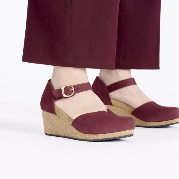 Mary Ring-Buckle Nubuck Leather Zinfandel - Image 3