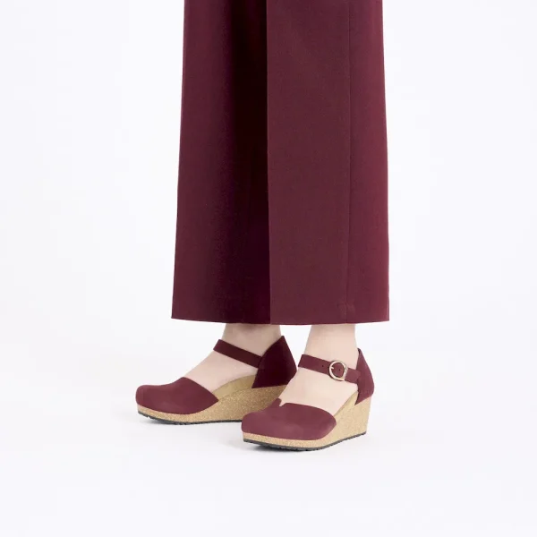 Mary Ring-Buckle Nubuck Leather Zinfandel - Image 2