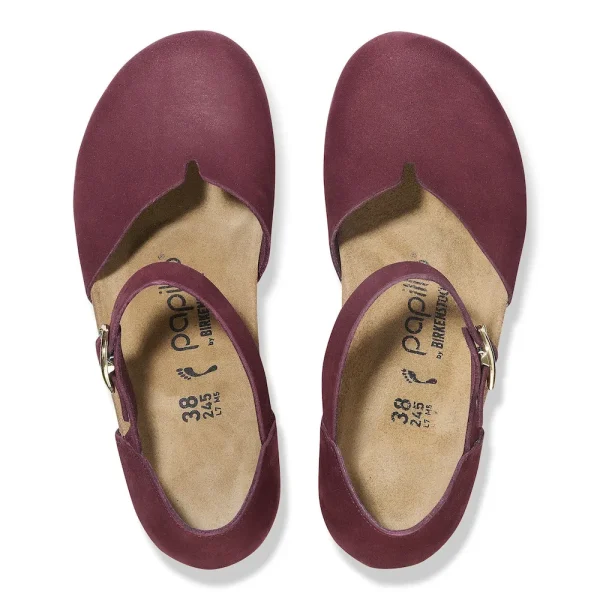 Mary Ring-Buckle Nubuck Leather Zinfandel - Image 5