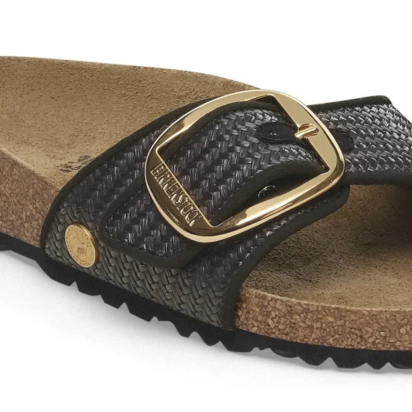 Madrid Big Buckle Raffia Textile Raffia Black - Image 8