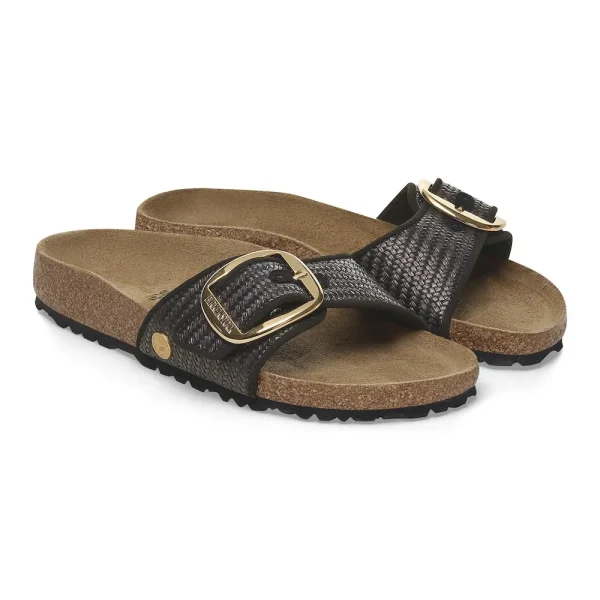 Madrid Big Buckle Raffia Textile Raffia Black - Image 6